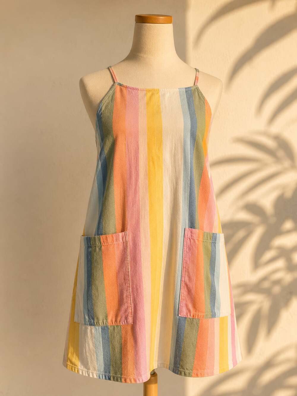 Billabong Rainbow Stripe Beach Mini Dress Large Boho Coastal Vacation Sundress